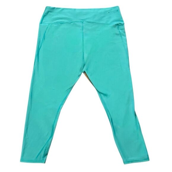 Under Armour UA Teal/Green HeatGear High No-Slip Waistband Ankle Leggings 2X - Picture 6 of 11